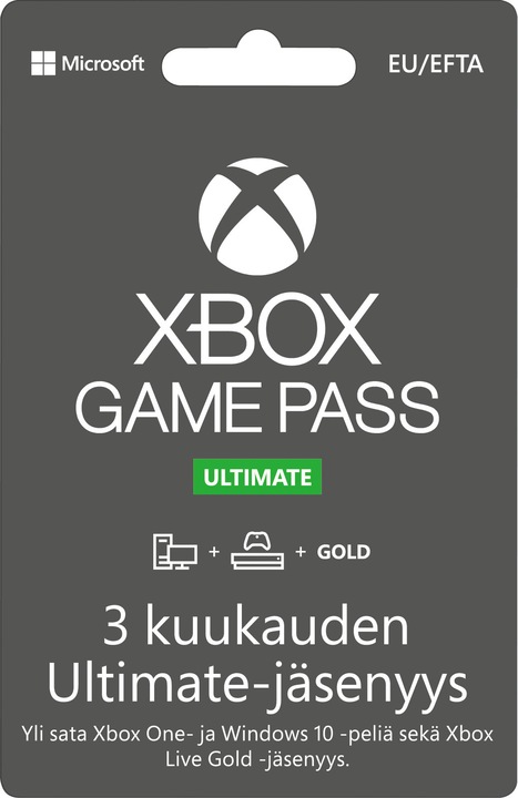 Actual product image Microsoft Xbox Game Pass Ultimate 3 kk -jäƒÂsenyys, aktivointikortti