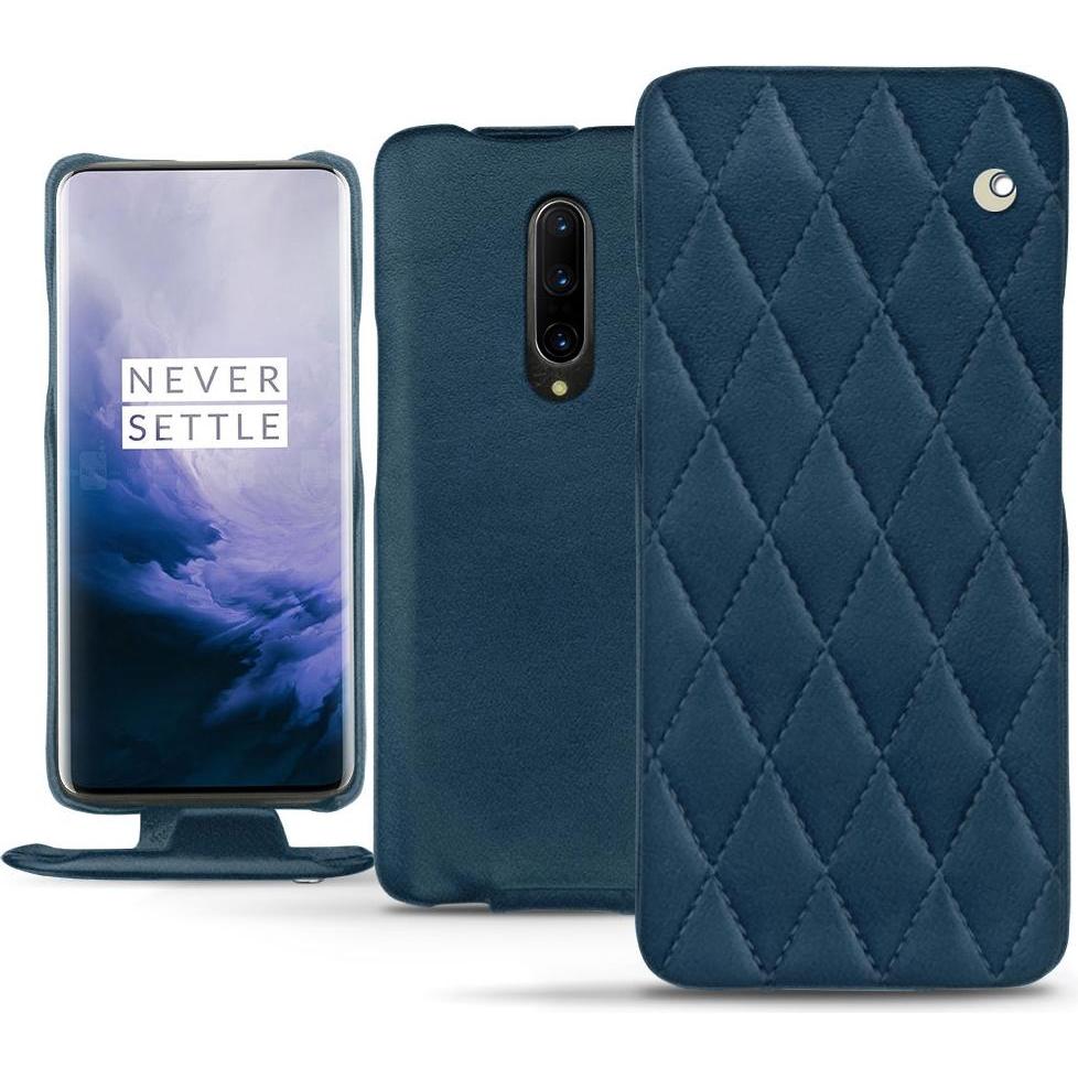 Noreve Lederschutzhülle vertikal (OnePlus 7 Pro), Smartphone Hülle, Blau