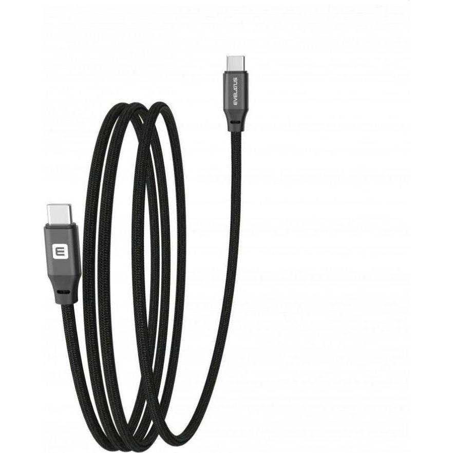 Evelatus Cable Cable E-Mag Power 60W USB C to USB C Connector 2M magnetic (2 m, 60 W), Cavo USB
