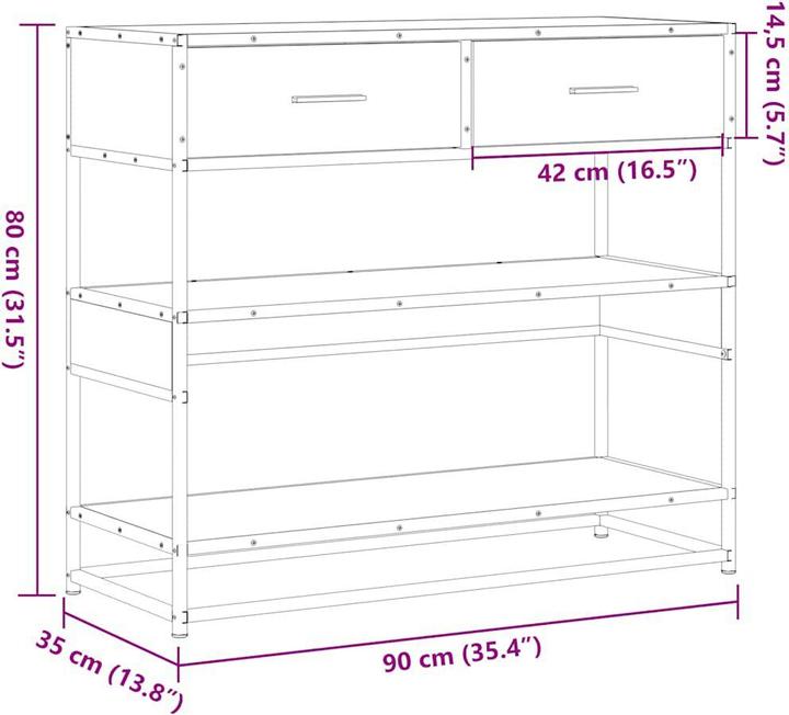 Image du produit vidaXL Konsolentisch (90 x 35 x 80 cm)
