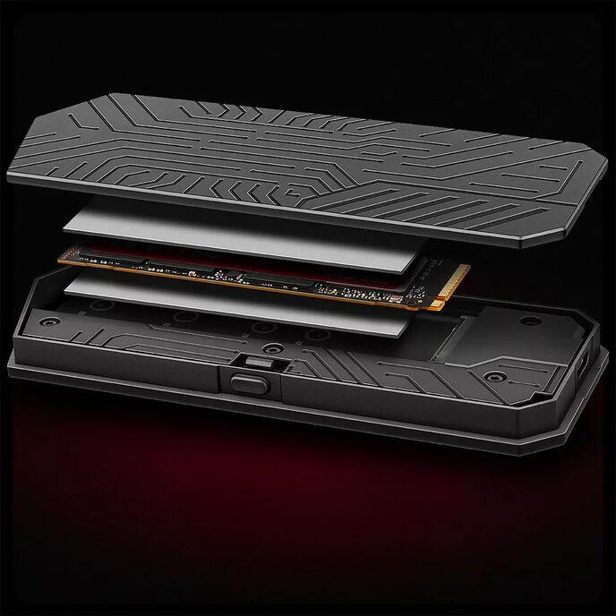 Actual product image Axagon EEM2-GAM, USB-C 10Gbps - NVMe & SATA SSD GAME M.2 box, bezšroubkový (M.2)