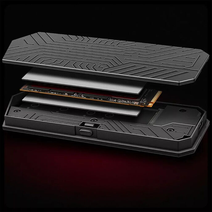 Actual product image Axagon EEM2-GAM, USB-C 10Gbps - NVMe & SATA SSD GAME M.2 box, bezšroubkový (M.2 2280)