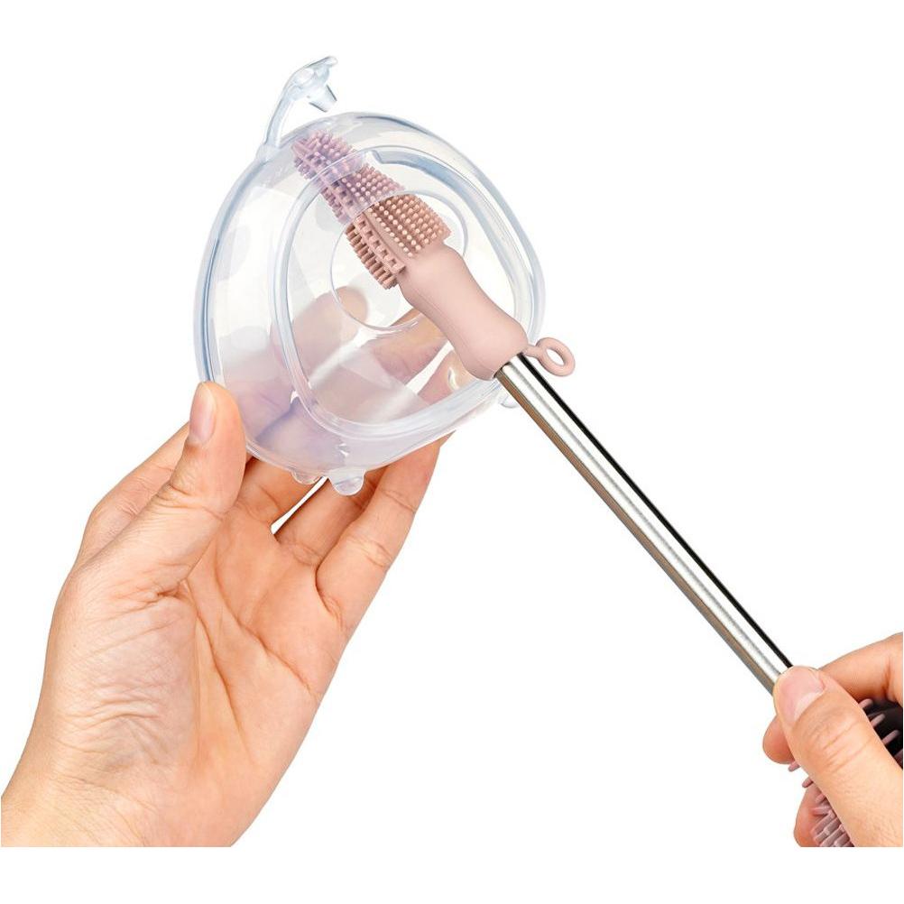 Thumbnail - Haakaa, Milchpumpe Zubehör, Doppelseitige Reinigungsbürste Soft - Hellgrau