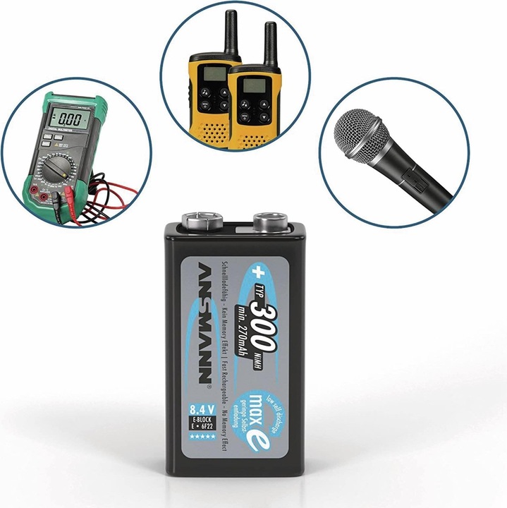 Actual product image Ansmann E-block (1 pcs., 9V Block, 270 mAh)
