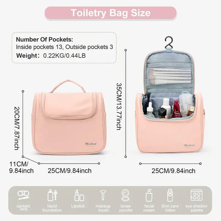 Produktbild Only-Bags.Store Casual Style grosse Kapazität Kosmetikkoffer, Nylon Kulturtasche mit mehreren Taschen, langlebig (9.80 l)