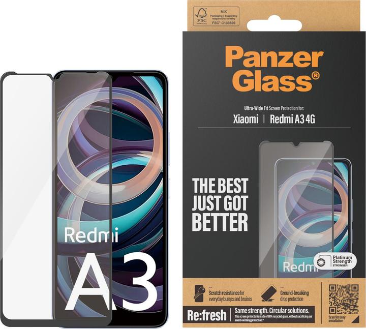 Produktbild PanzerGlass Displayschutz Xiaomi Redmi A3 4G | Ultra-Wide Fit (1 Stk., Xiaomi Redmi A3)