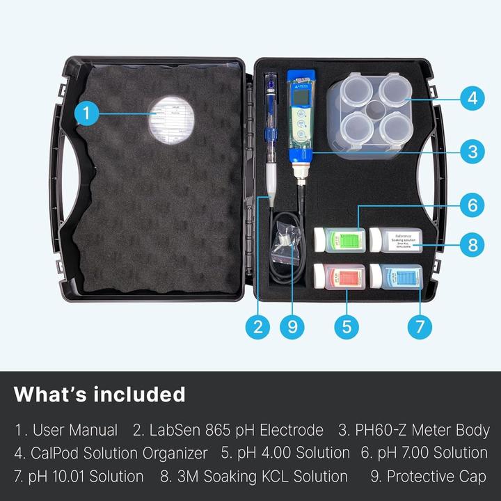Actual product image Apera Instruments PH60Z-HT pH Meter Set with LabSen 865 Electrode