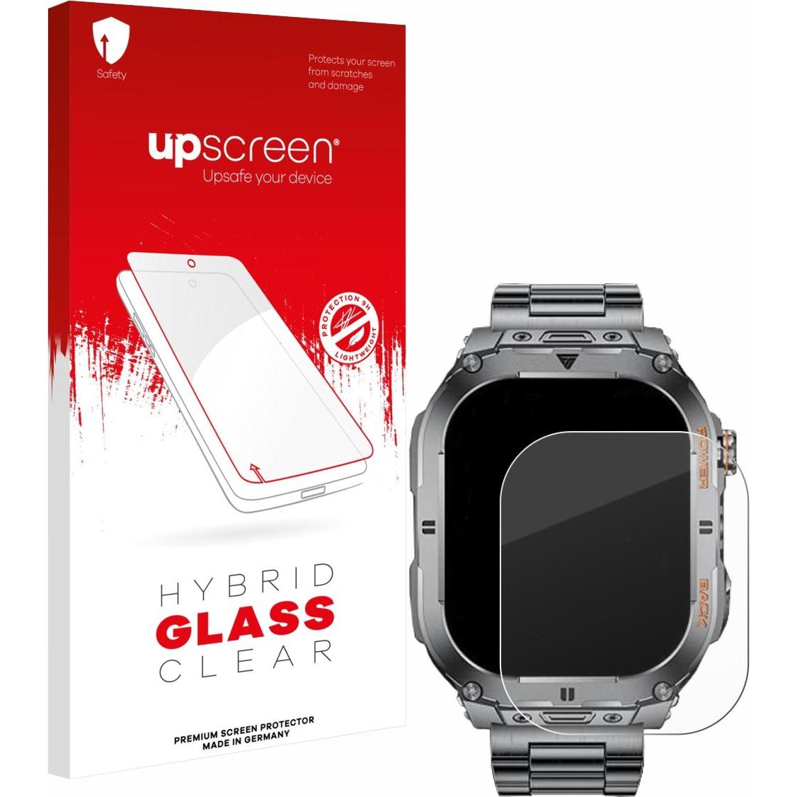 upscreen Schutzglas Schutzfolie Displayschutz Display Schutz Glas Folie klar, Smartwatch Schutzfolie, Transparent
