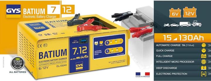 Actual product image GYS Batium 7/12 (12V, 6V, 11 A)