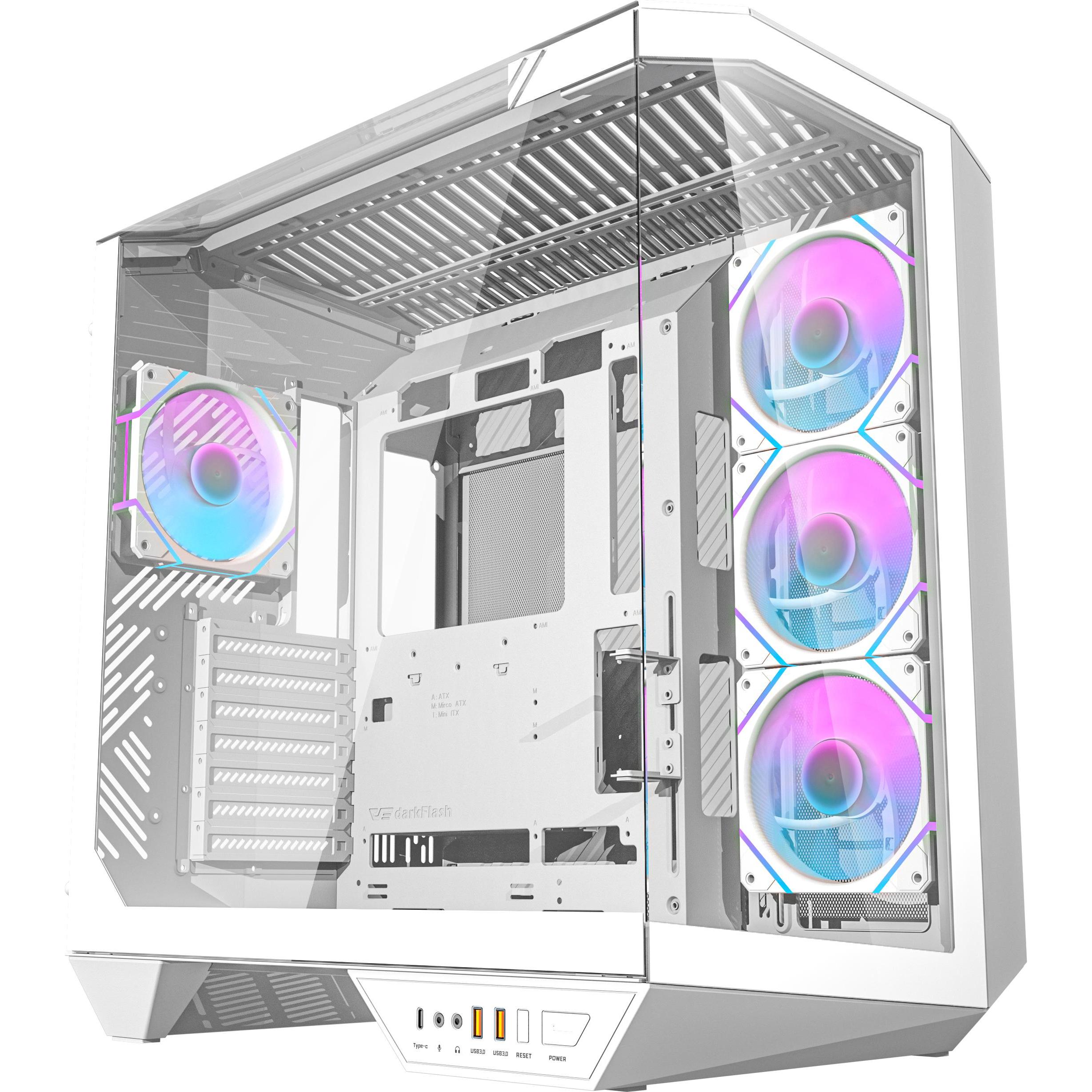 Darkflash Tech Torre Darkflash Dy470 Blanca Atx (ATX, Mini-ITX, mATX), Case PC, Bianco
