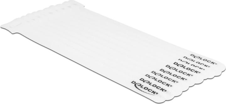 Actual product image Delock Velcro cable tie L 200 x W 12 mm white 10 pieces (Velcro cable ties, 200 mm, 10 pcs.)