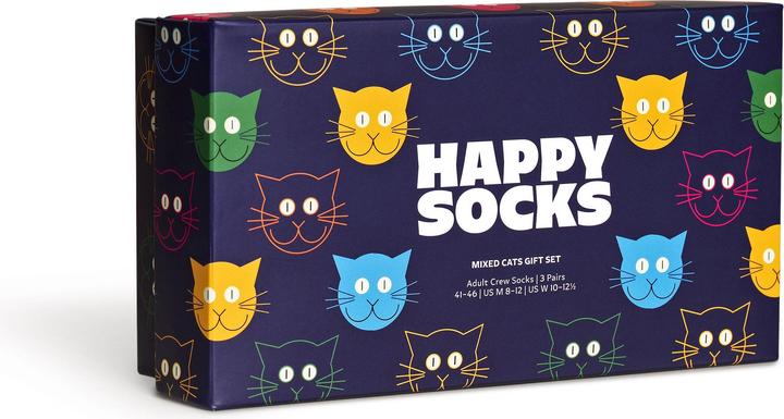 Actual product image Happy Socks Mixed Cat Gift Set (pack of 3, 41 - 46)