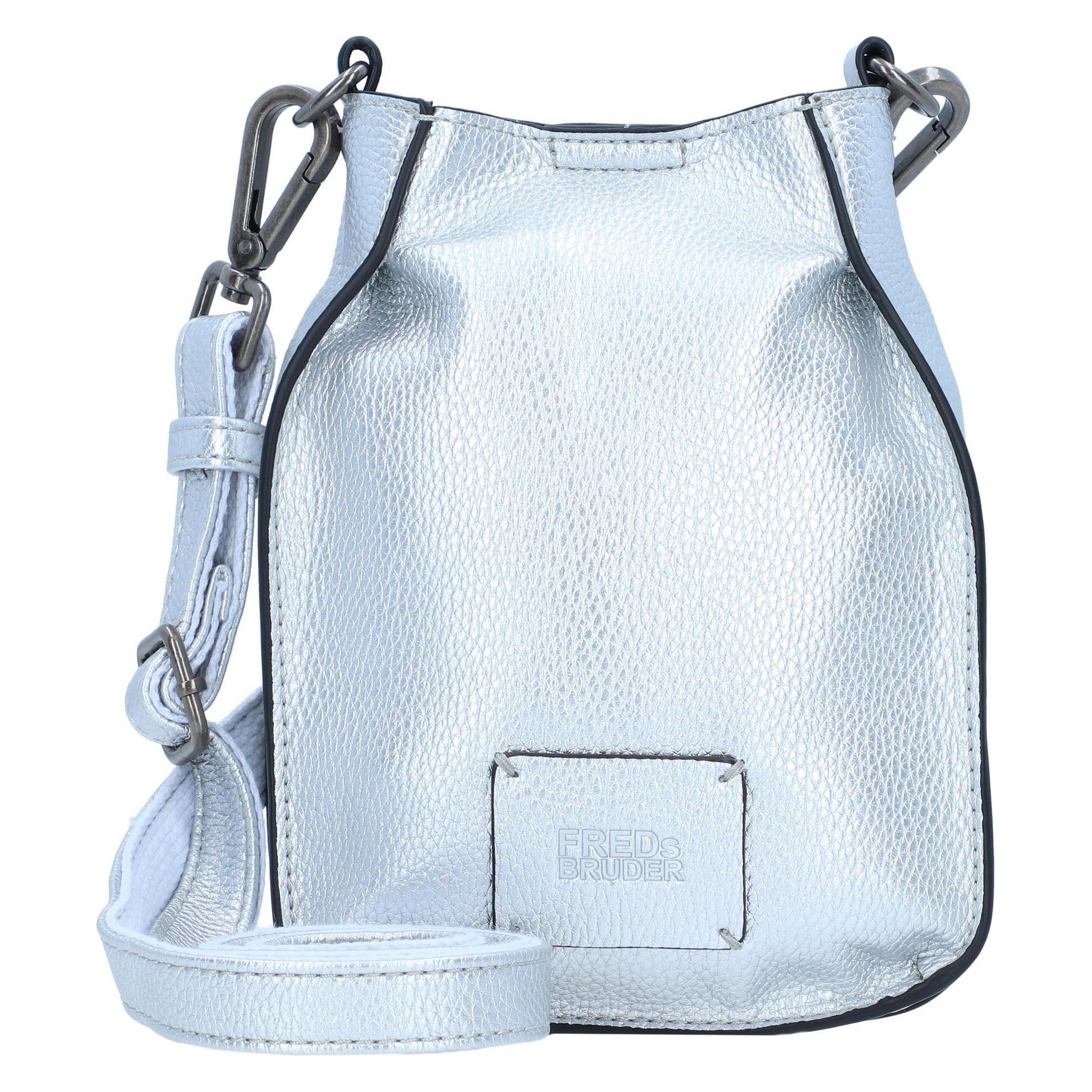 FredsBruder, Damen, Handtasche, Burk Umhängetasche Leder 15 Cm, Silber