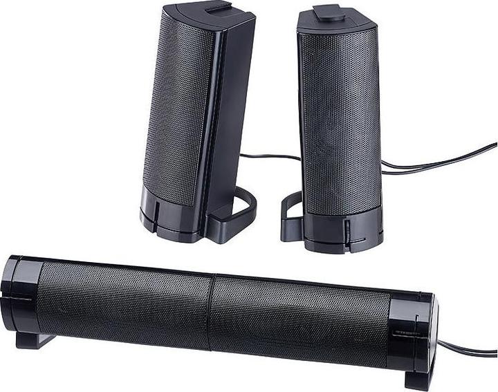Produktbild Auvisio 2in1-PC-Stereo-Lautsprecher und Soundbar