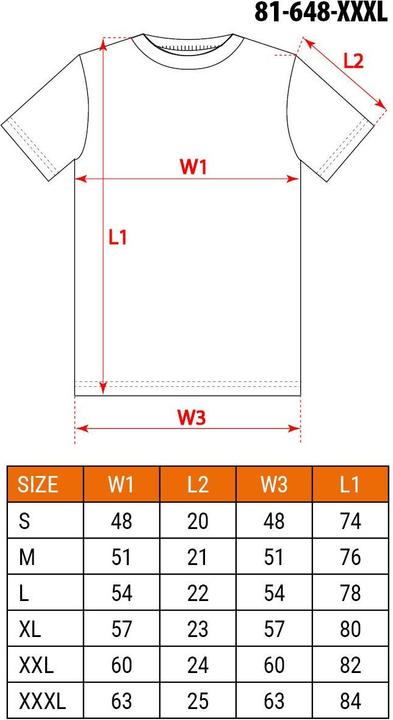 Nährwerte und Zutaten Neo Rotes T-Shirt, Grösse XXXL (3XL)