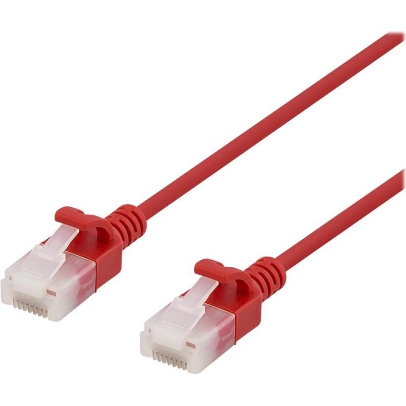 Deltaco netvaerkskabel - 1 m - rod (U/UTP, CAT6a, 1 m), Netzwerkkabel
