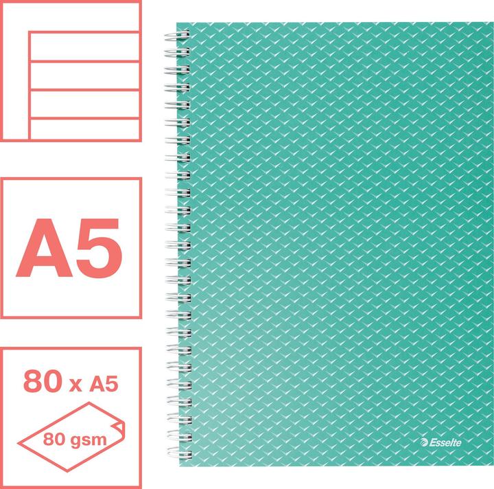 Image du produit Esselte Bloc-notes Colour'Breeze (A5, À rayures, Couverture rigide)
