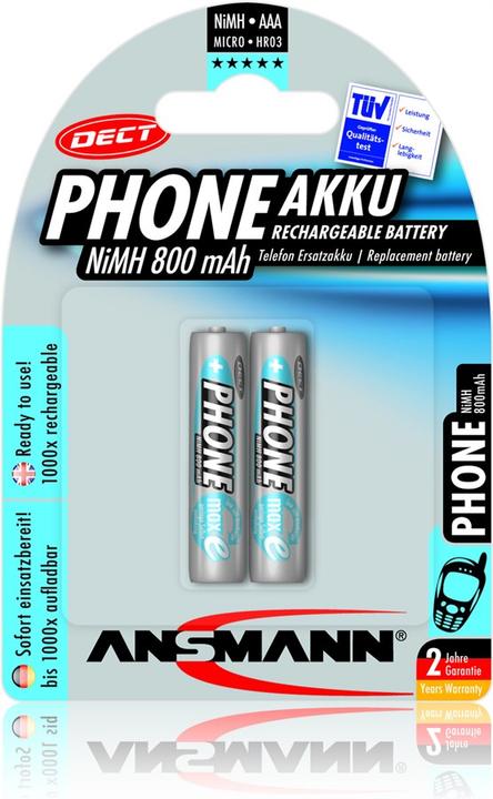 Produktbild Ansmann AAA (2 Stk., AAA, 800 mAh)