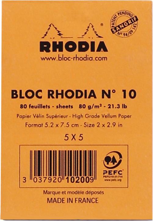 Produktbild Rhodia Schreibblock (A8, Kariert, Harter Einband)