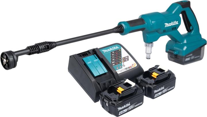 Actual product image Makita DHW 180 RM cordless pressure washer 18 V 24 bar + 2x battery 4.0 Ah + charger (Rechargeable battery operated)