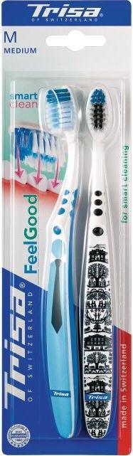 Actual product image Trisa Toothbrush Feelgood Smart Clean MEDIUM DuoPack (Medium, 1 x)