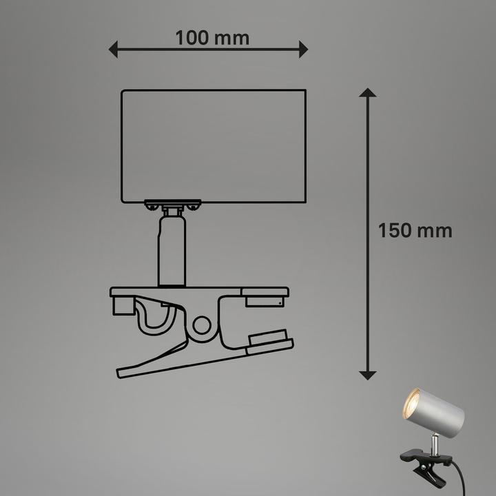 Immagine prodotto Briloner Lampada a morsetto, 1xGU10/max.9W excl., cromo-opaco (GU10)