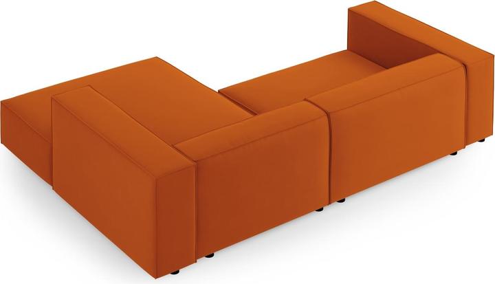 Actual product image Cosmopolitan Design Velvet Right Corner Sofa, "Arendal", 3 Seats, Terracotta, 224x166x70 Made in Europe (Corner sofa)