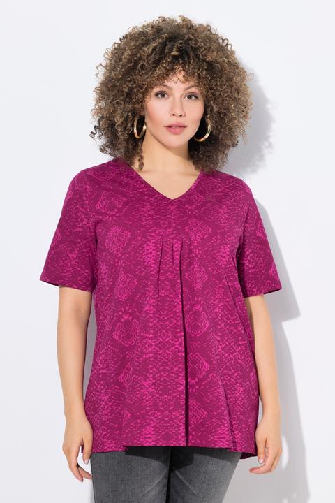 Actual product image Ulla Popken Snake Print V-Neck Tee (54)