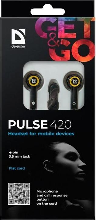 Actual product image Defender Kabelgebundene Kopfhörer Pulse 420 Schwarz-Gelb