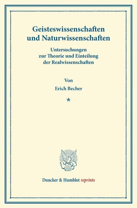 Produktbild Geisteswissenschaften und Naturwissenschaften (Deutsch, Erich Becher, 2013)