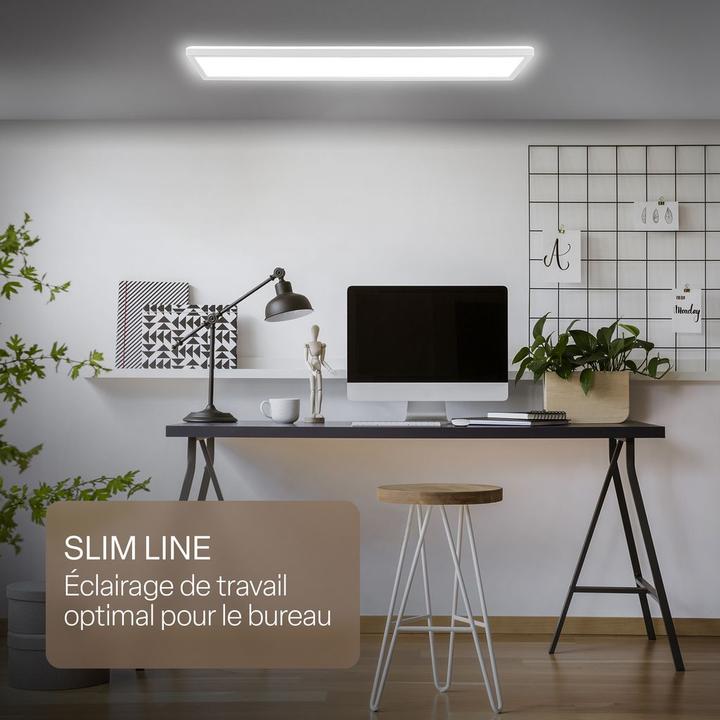 B.K.Licht SHALLOW ultraflaches LED Panel, 4000K, IP44, weiss, 980x200 ...