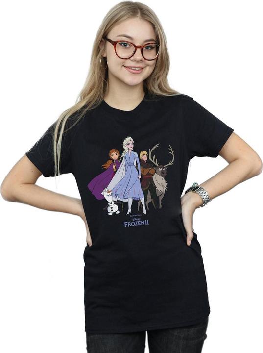 Actual product image Disney Womens/Ladies Frozen 2 Group Cotton Boyfriend T-Shirt (XXL)