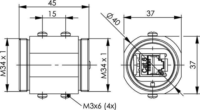 Image du produit Telegärtner AMJ Coupleur K, IP68 Coupleur RJ45