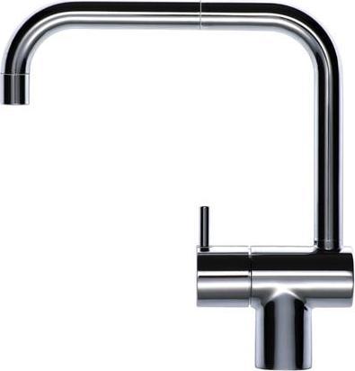 Produktbild Vola KV1 etgrebs køkkenamatur i krom med keramisk ventilenhed og dobbelt svingbar tud med vandbespar