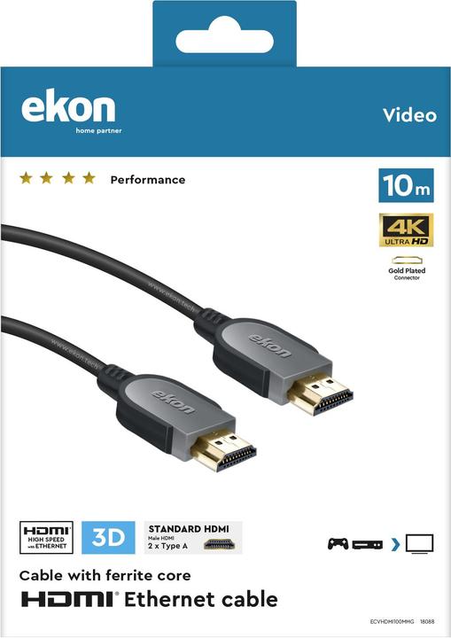 Image du produit Ekon HDMI (Typ A) — HDMI (Typ A) (10 m)