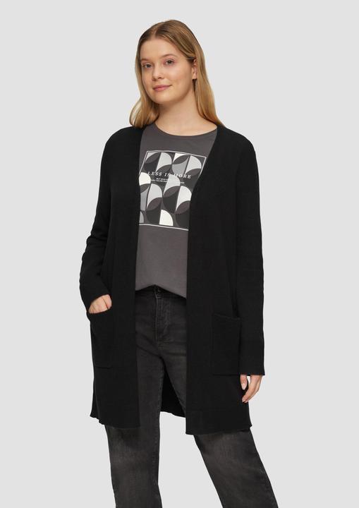 Produktbild S.Oliver Strickjacke Lange Strickjacke mit Rippbündchen (50)