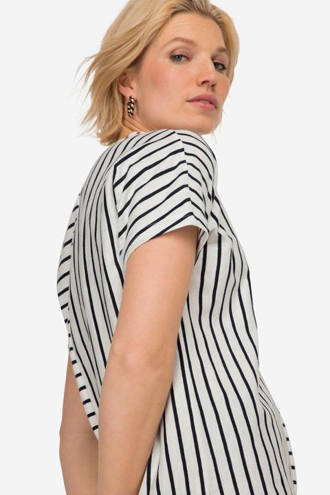 Actual product image Laurasøn T-Shirt, Ringelmix, V-Ausschnitt, Halbarm, OEKO-TEX Made in Green (M)