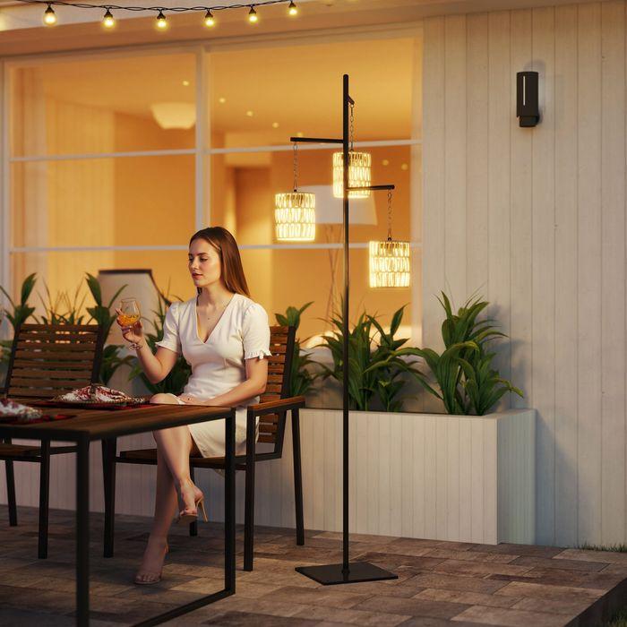 Produktbild Swisshandel24 Solar Stehlampe Rattan Solarlampen mit Lichtsensor automatisch im Boho-Stil IP44 (15 lm, IP44)