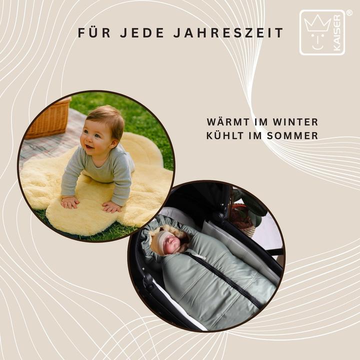 Produktbild Kaiser Baby Kaiser Babyschalen Fusssack aus Lammfell Naadja, salbei green/grey