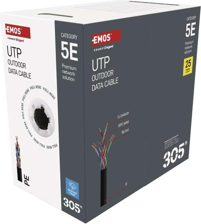 Produktbild Emos Utp Cable Cat5e Pe Outdoor 305m Box (UTP, CAT5e, 305 m)