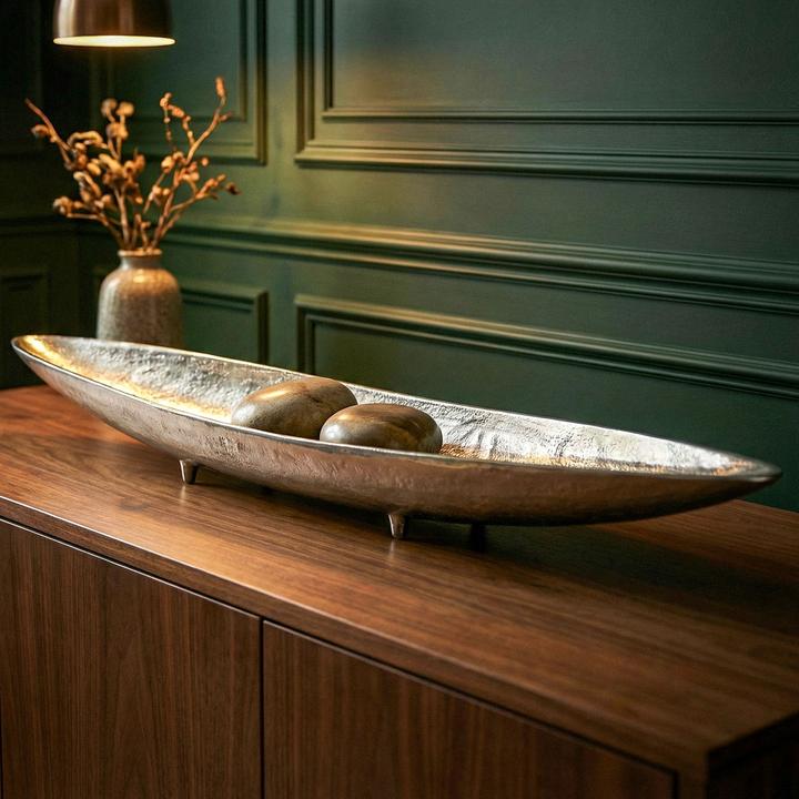 Produktbild FineBuy Dekoschale FB77671 Aluminium Silber 80 cm