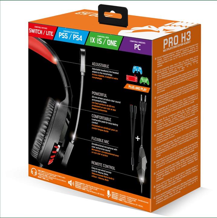 Actual product image Spirit Of Gamer Casque Micro Gamer Filaire Pro-H3 (Noir/Rouge) (Cable)