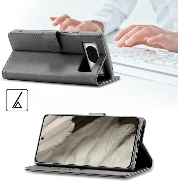 Image du produit LC.Imeeke Google Pixel 8 - Etui en cuir gris (Google Pixel 8)