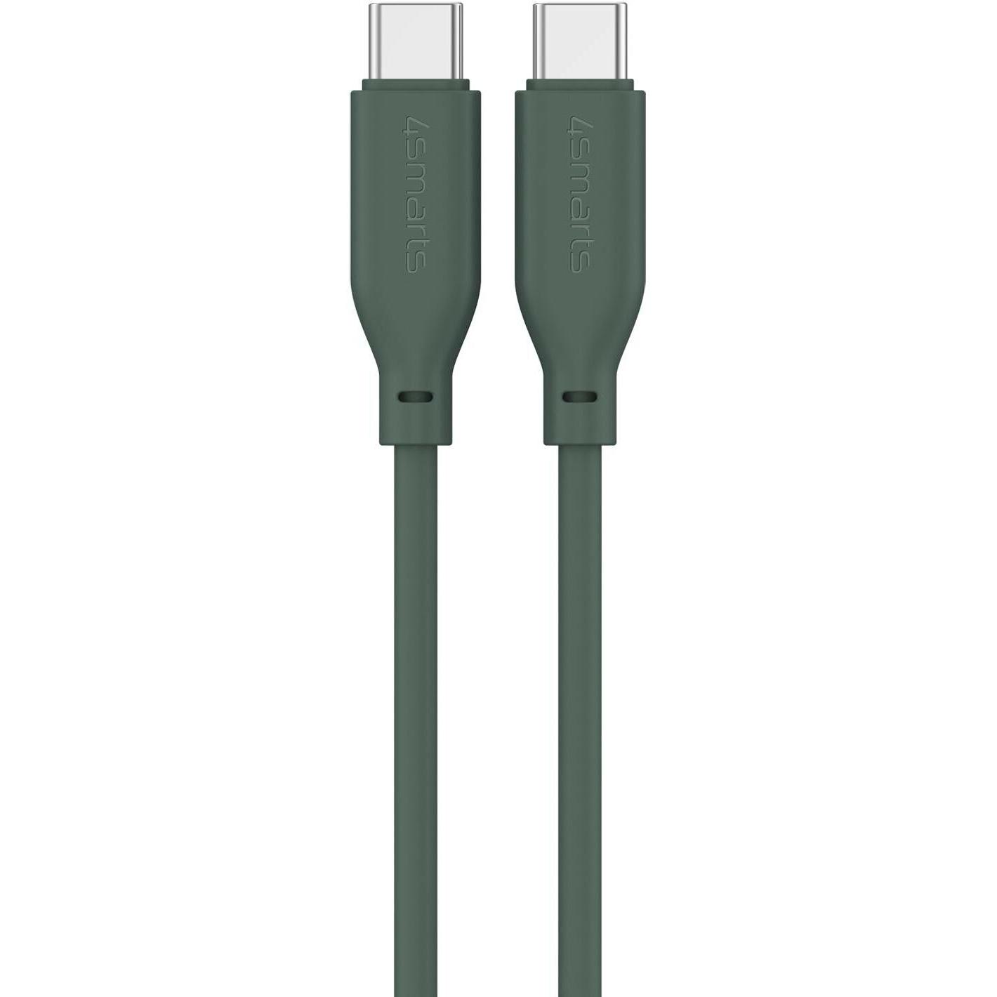 Thumbnail - 4smarts USB-C / USB-C Silikon-Kabel High Flex 60W 1,5m petrol (1.50 m, USB 2.0), USB Kabel