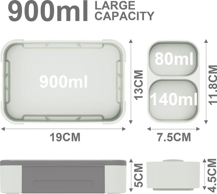 Produktbild ASMI Auslaufsichere und geteilte Lunchbox – 900ml