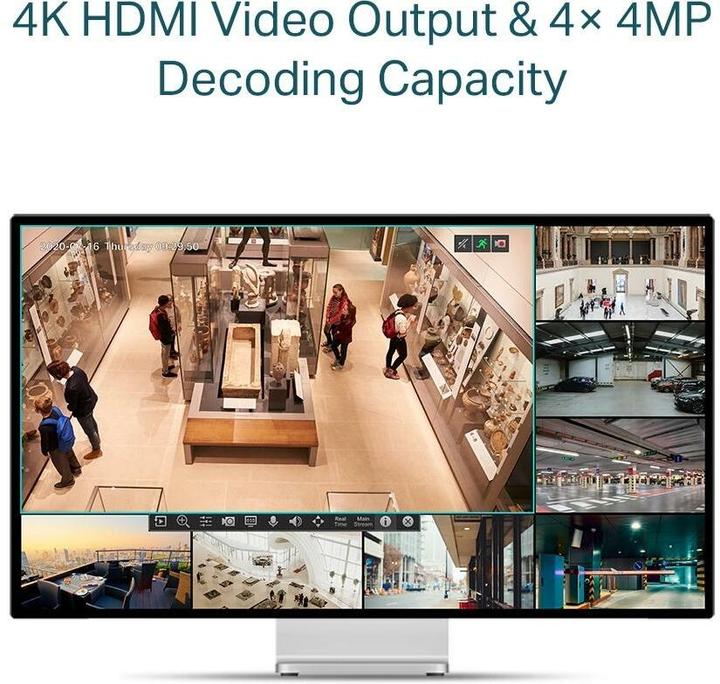 Actual product image TP-Link VIGI NVR1008H-8MP - NVR, 8 channels, 8x PoE (Network Video Recorder (NVR))