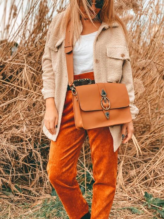 Immagine prodotto Only-Bags.Store Borsa bohémien, borsa a tracolla in pelle, borsa in pelle nera, pelle pieno fiore