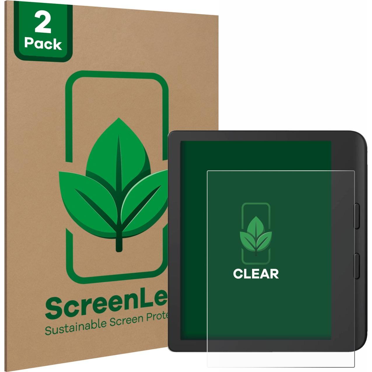 ScreenLeaf Schutzfolie nachhaltiger Displayschutz Display Schutz Folie Klar Transparent, eReader Zubehör, Transparent