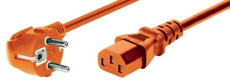 Exertis Connect Netzanschlusskabel, Schukostecker abgewinkelt an Kaltgerätebuchse, orange, 1,8 m Netzanschlusskabel (1.80 m)