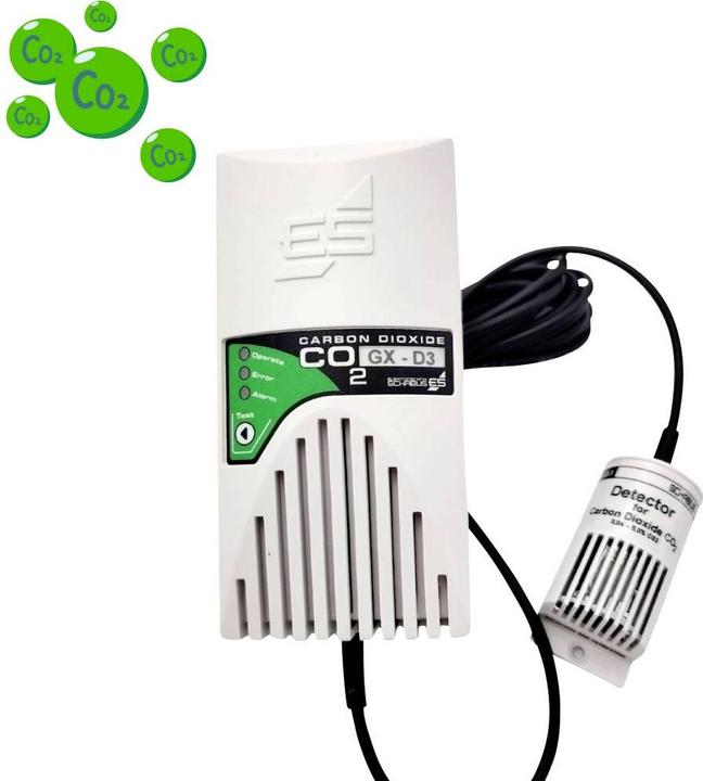 Actual product image Schabus GX-D3 gas detector with external sensor mains-powered detects carbon dioxide